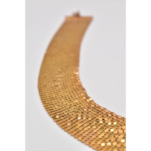 Vintage Chainmail Mesh Belt Gold Tone Chain Chunky Metallic Thick 31"-41" 1980s - Picture 8 of 12